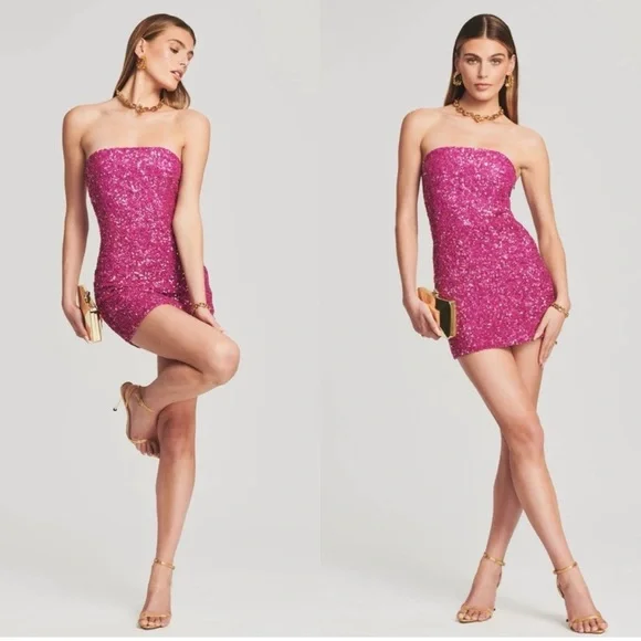 Retrofete Heather Sequin Strapless Mini Dress - Picture 3 of 8